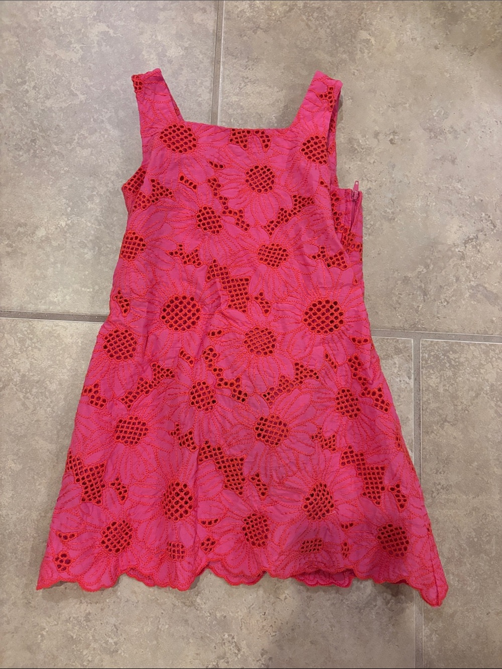 GB girls Bright Pink Floral Lace Sleeveless Dress